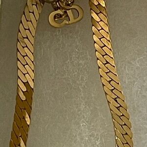 Dior Gold and Black V-Shaped Necklace